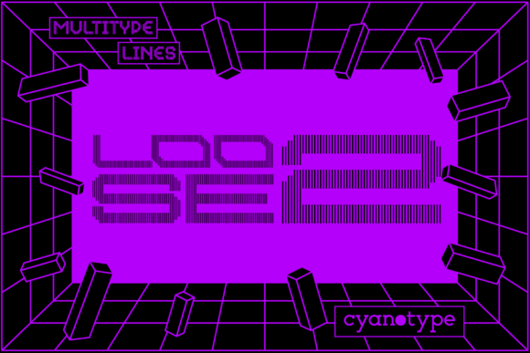 MultiType Lines Loose 2: A Pixelated Typeface for Handmade Product Design