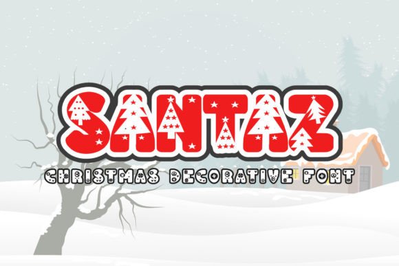 Santaz: A Winter-Themed Decorative Font for Editorial Design
