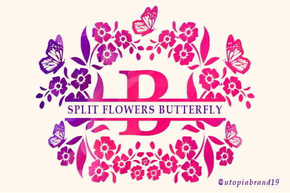 Split Flowers Butterfly Monogram: Elevate Your Brand Identity